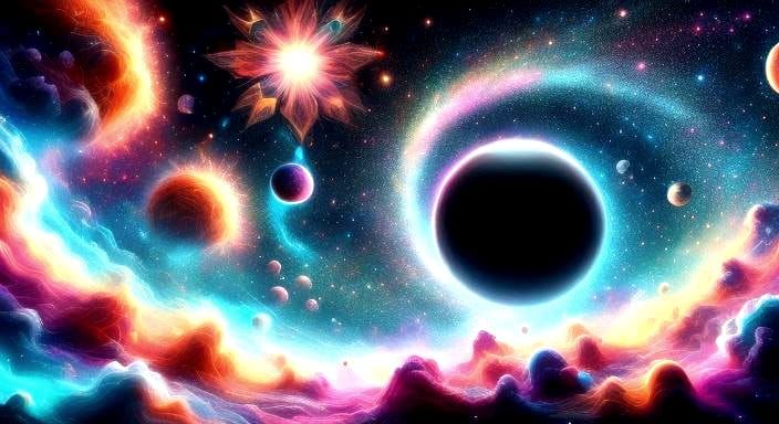 Cosmic Galaxy with Interconnected Stars in Vibrant Colors