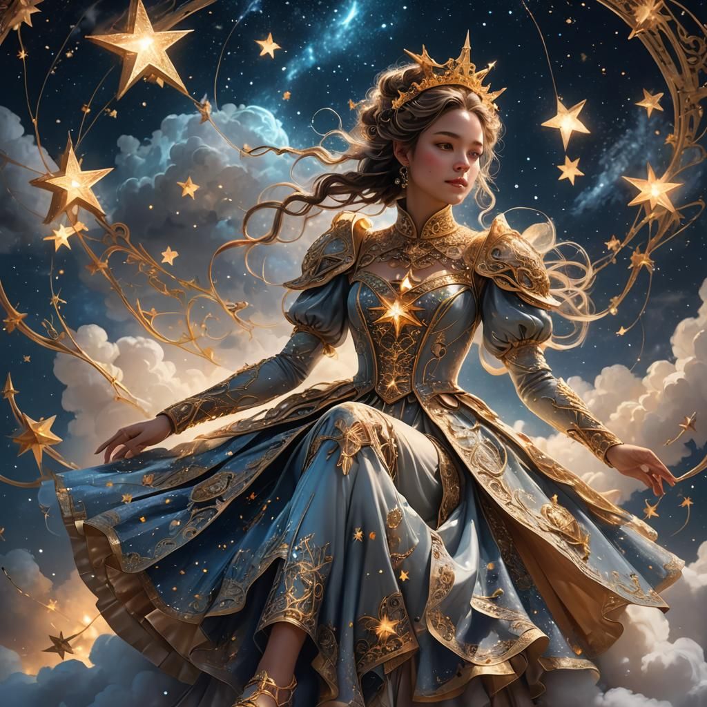 Artist Paints Stars in Night Sky