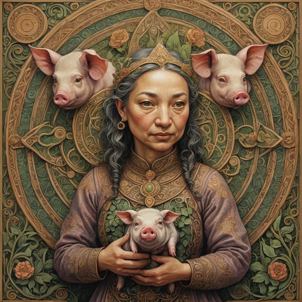 Pig Lady Portrait