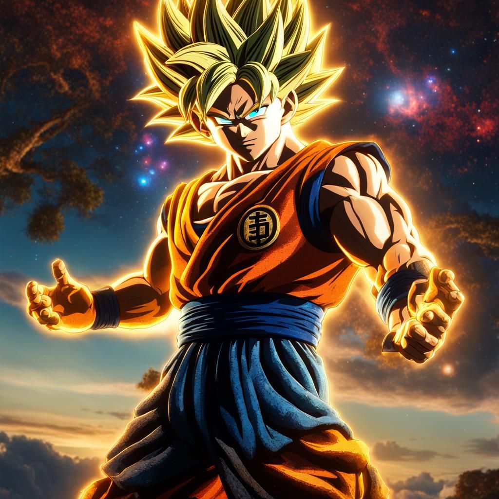 Goku Groot Super Saiyan in Klimt Style