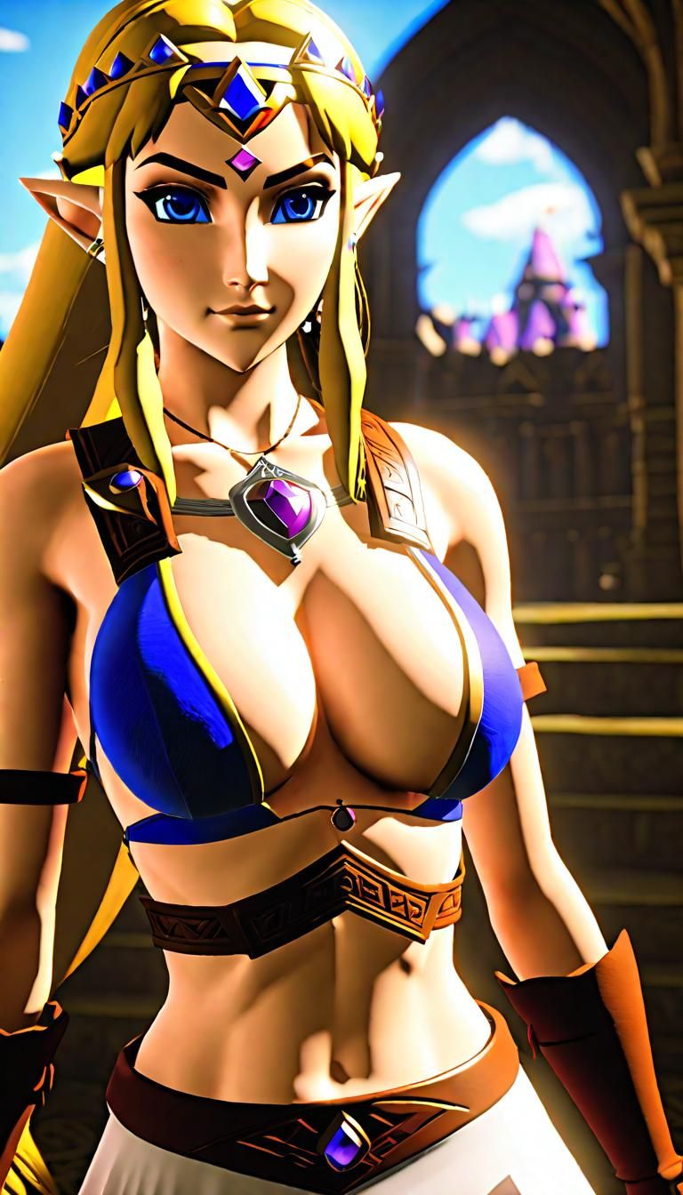 Athletic Zelda in Neo-Primitivist Gothic Style