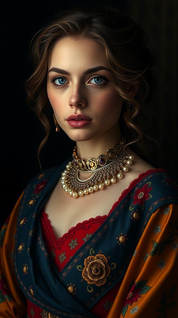 Portrait of a Woman in Silk and Velvet