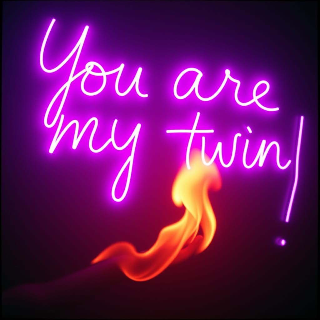Twin Flame Cinematic Masterpiece in Neon Hues
