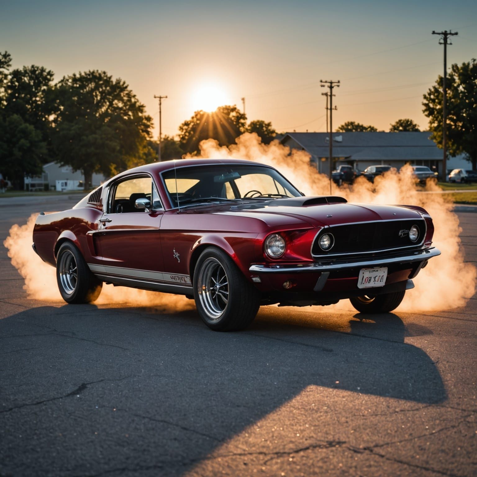Vintage Candy Apple Red 1968 Ford Mustang GT Cobra Fastback