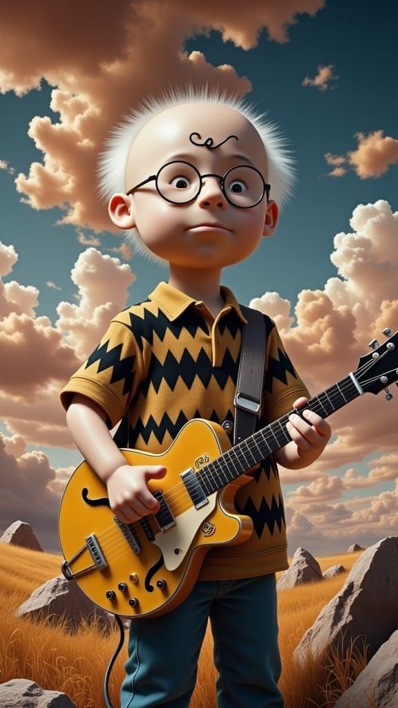 Hyperrealistic Charlie Brown in Infrared Film Style