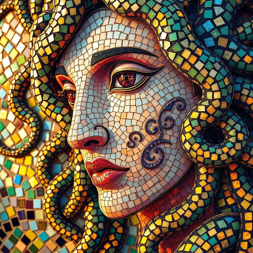 Byzantine Serenity: Medusa's Enigmatic Smile