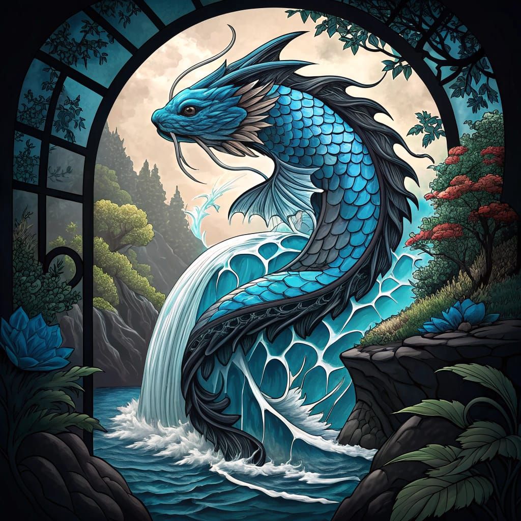 Koi to Dragon: Stained Glass Japanese Tattoo Art