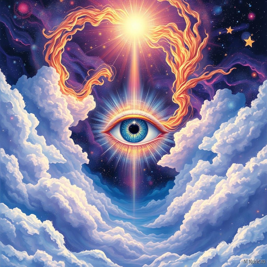 Glowing Cosmic Eye in Ethereal Portal