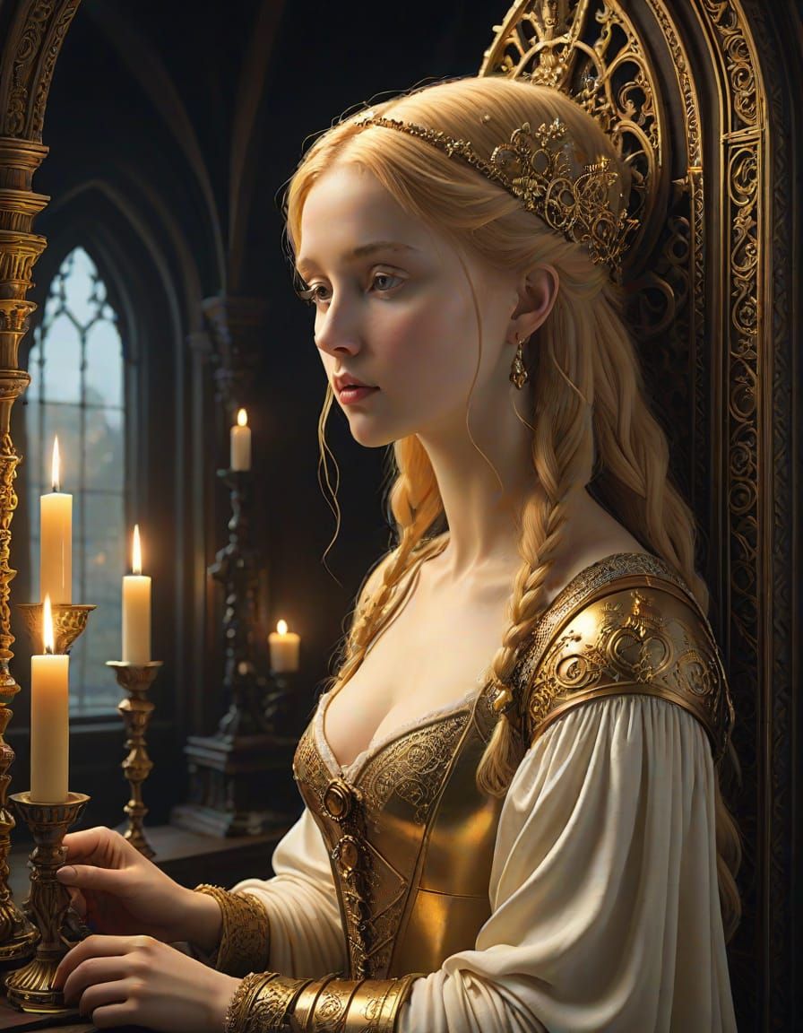 Lady of Shalott in Renaissance Chamber