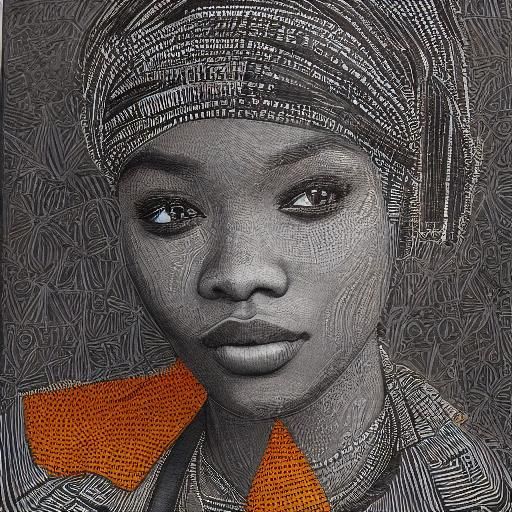 Monochromatic Orange Portrait of Ashanti Woman