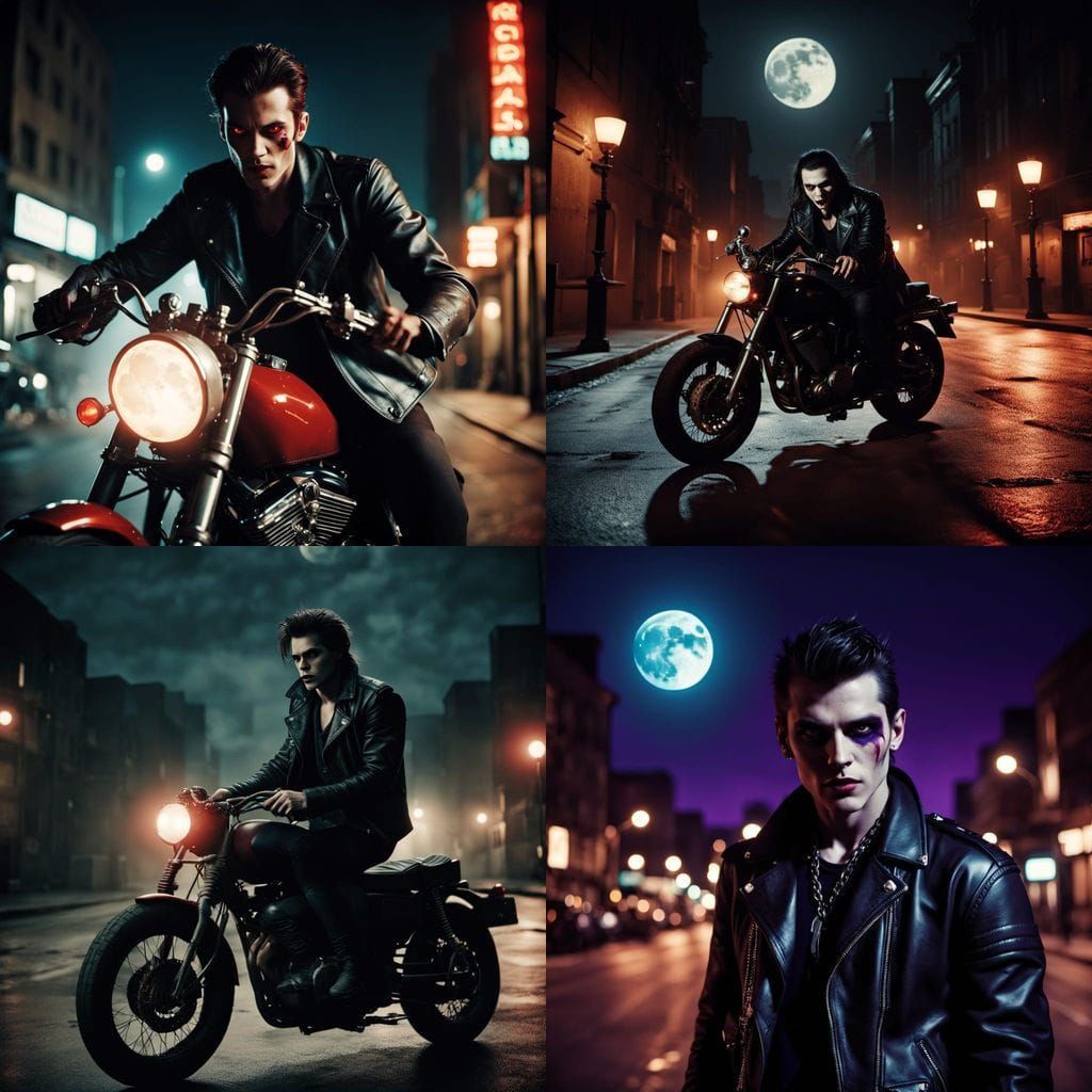 Vampire Biker Lord in a Midnight City