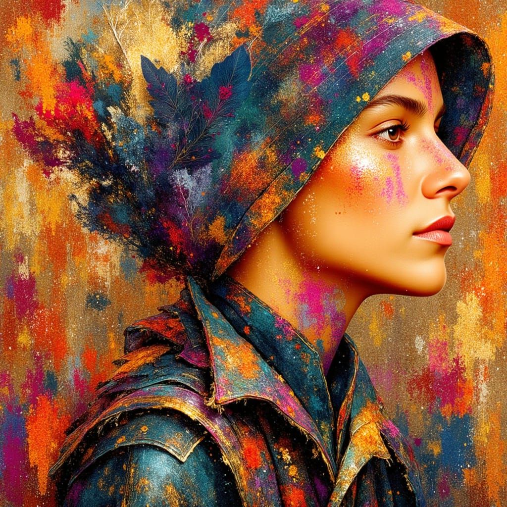 Abstract Folk Art in Decorative Style