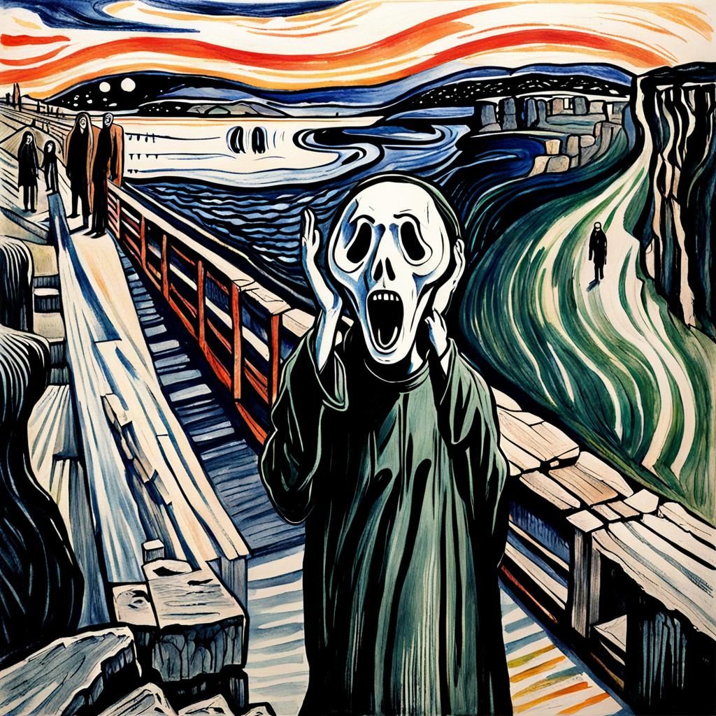 Banshee at Stonehenge: An Ink and Brush Drawing