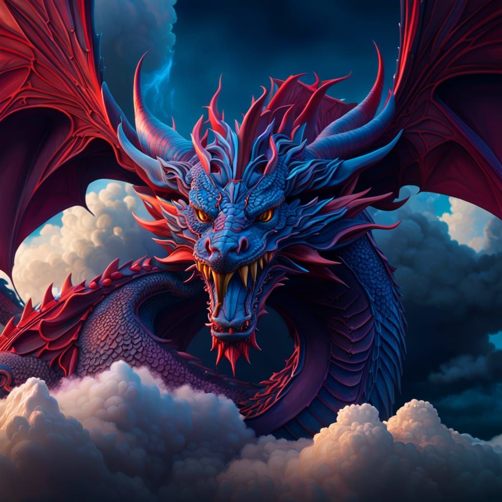Dragon-Shaped Clouds in Fantasy Matte Painting