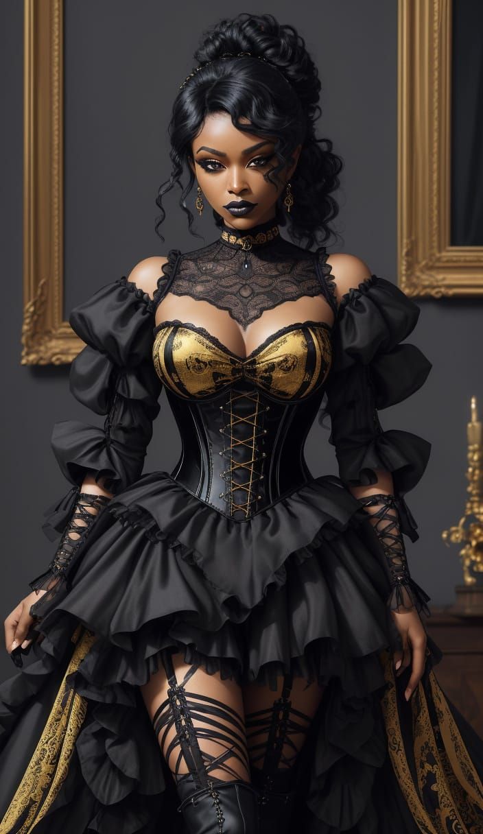 Ebony Goddess in Gothic Glamour