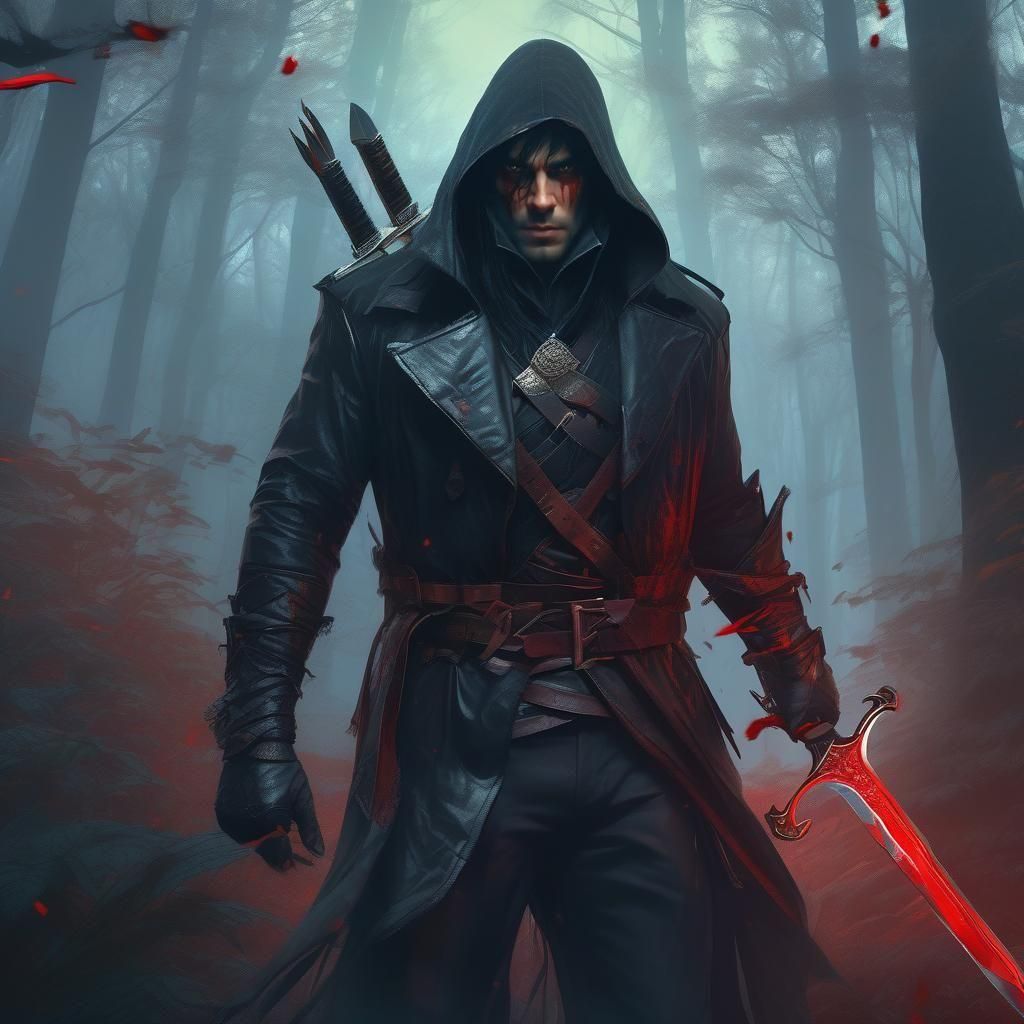 Dark Fantasy Assassin in Sinister Forest