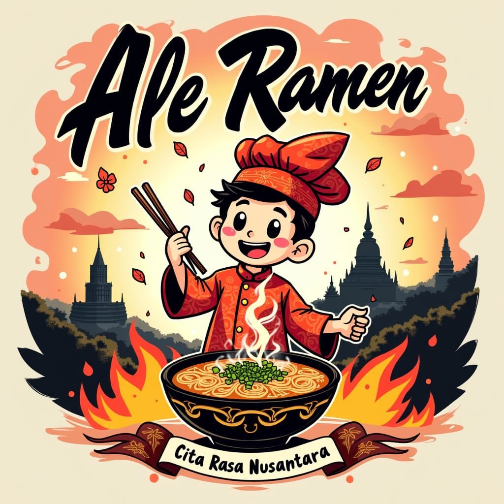 Cheerful Cartoon Chef Celebrates Cultural Harmony in Vibrant...