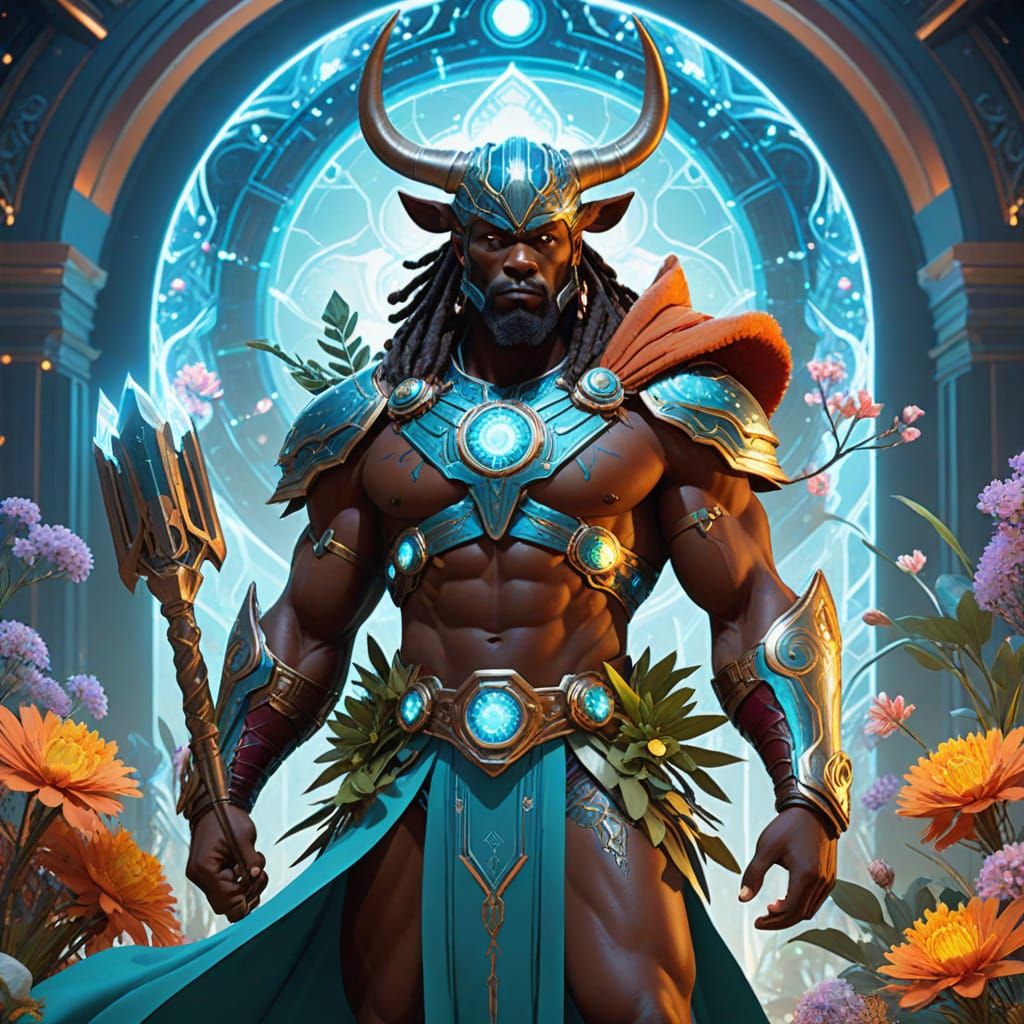 African American Thunder God in Sci-Fi Digital Art