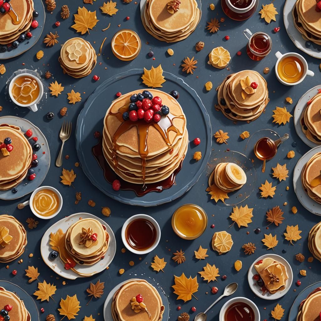 Pancakes with Maple Syrup: Matte Painting