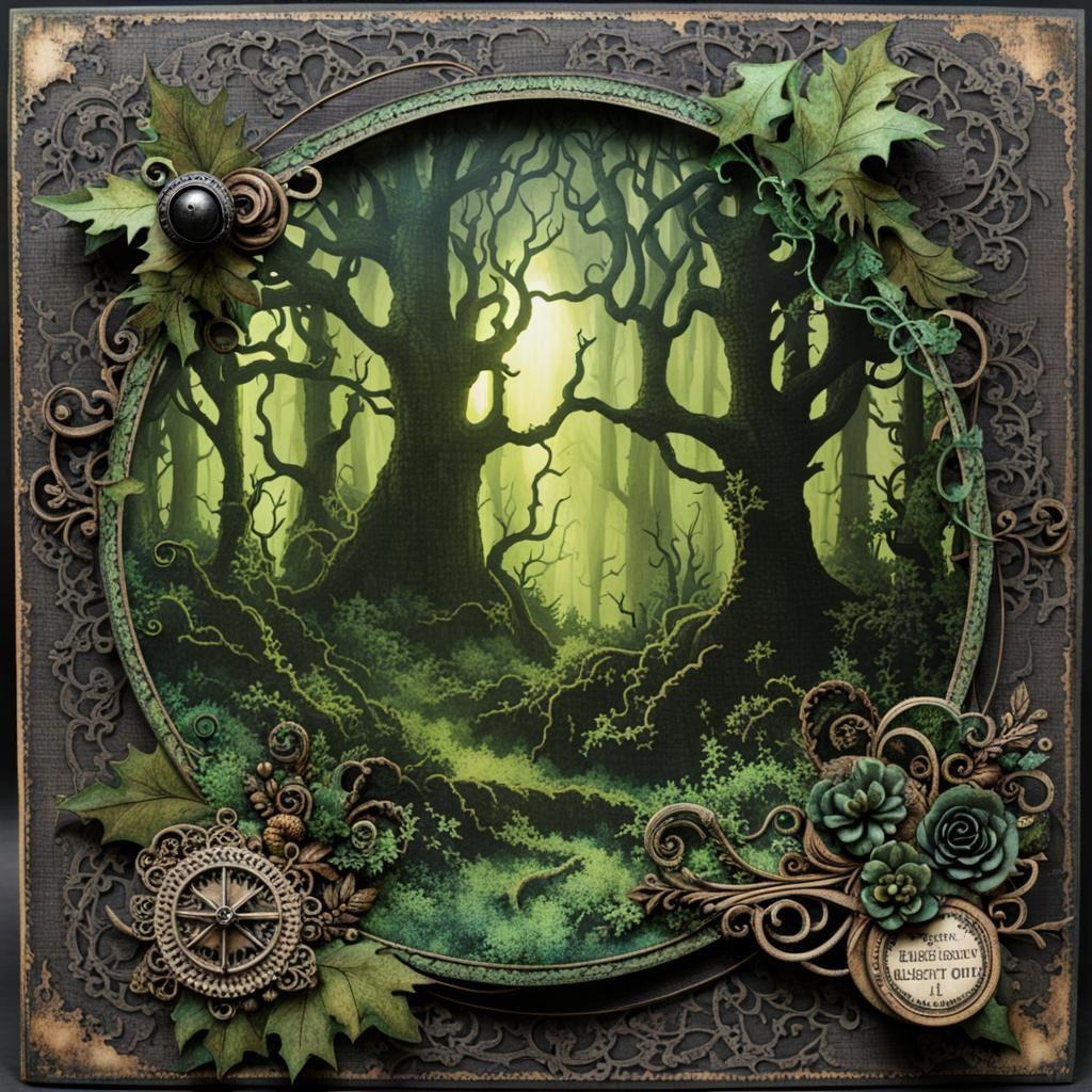 Eldritch Forest in Scrapbook Style