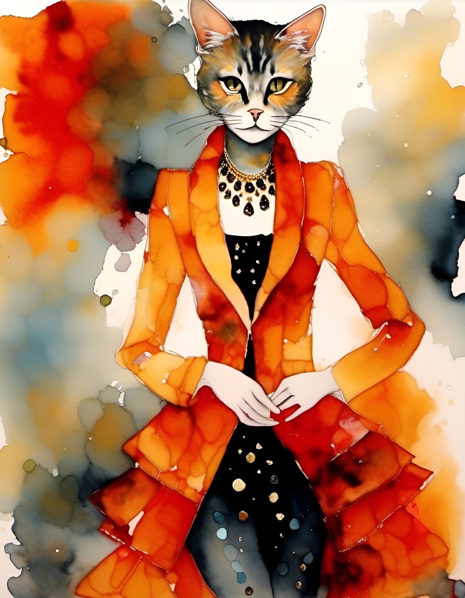 Elegant cat lady.