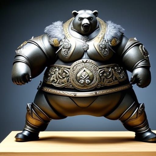 Bear Knight Combat: A Hyper-Realistic Digital Masterpiece