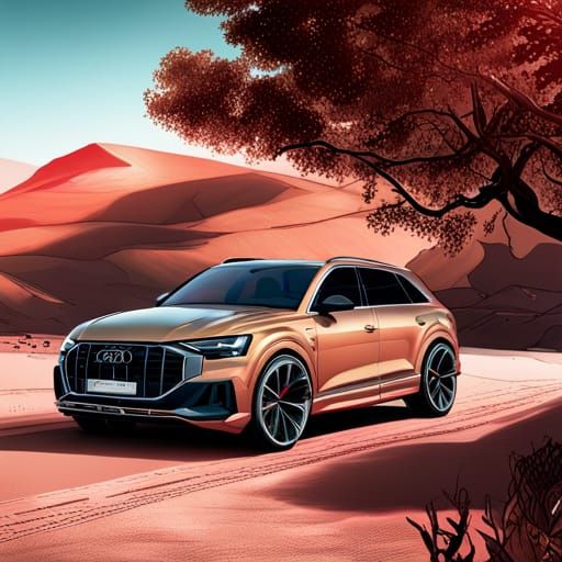 Rose Gold Audi SQ8 Splash Art Concept