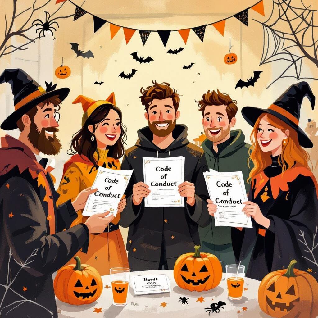 Halloween Party with Fundraising, Illustrated Style