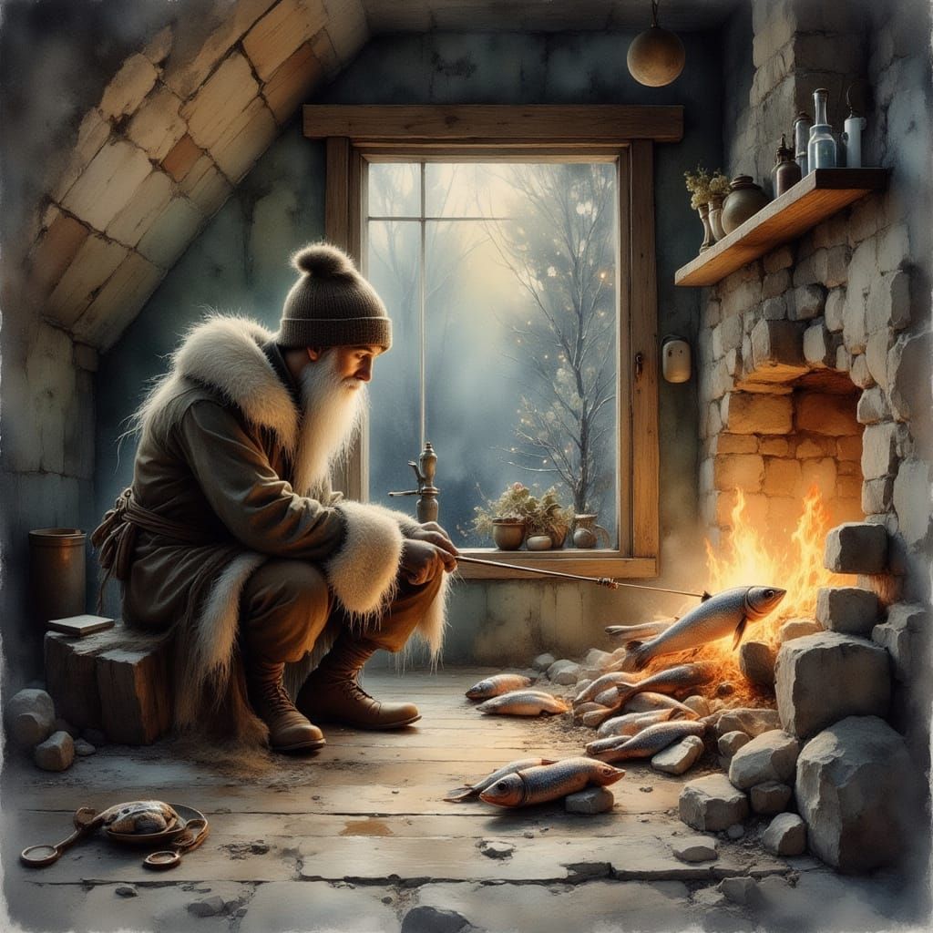 Cozy Igloo Campfire Scene Inspired by American Masters