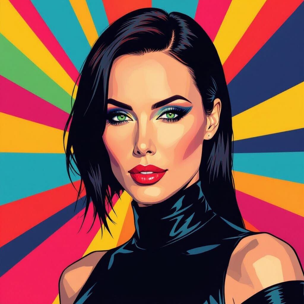 Pop Art Portrait with Geometric Bauhaus Elements