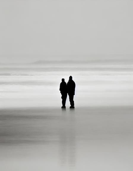 Misty Ocean Scene Cloaked in Dense Fog