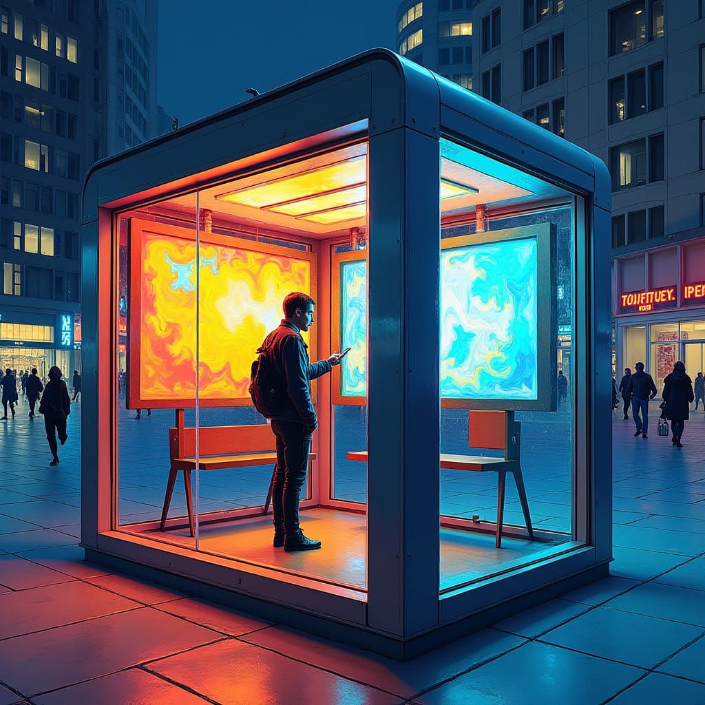 Urban Kiosk Installation in Neo-Impressionistic Style