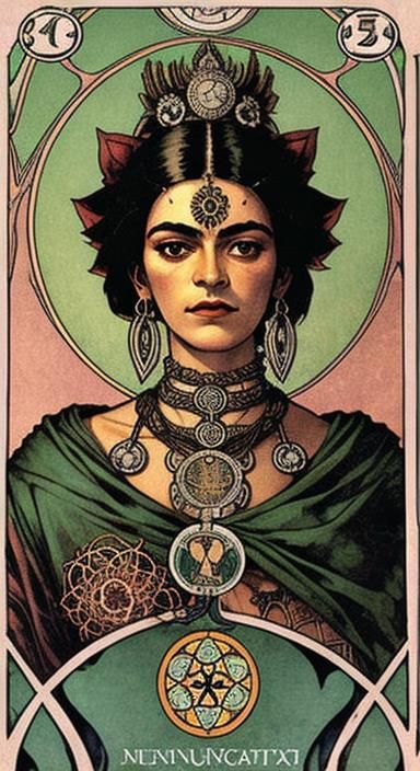 Tarot Card in Art Nouveau Style
