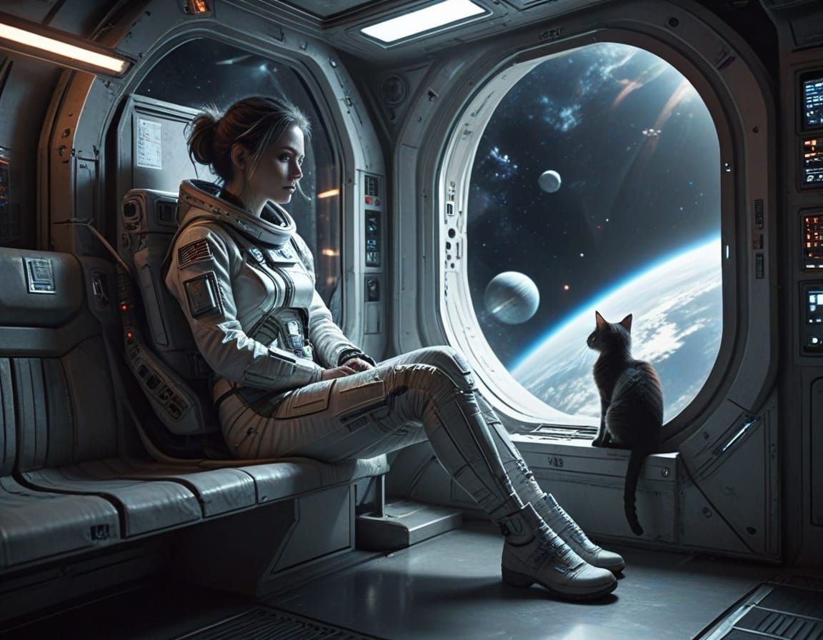 A Lonely Space Traveler Looks Out at a Distant Alien World