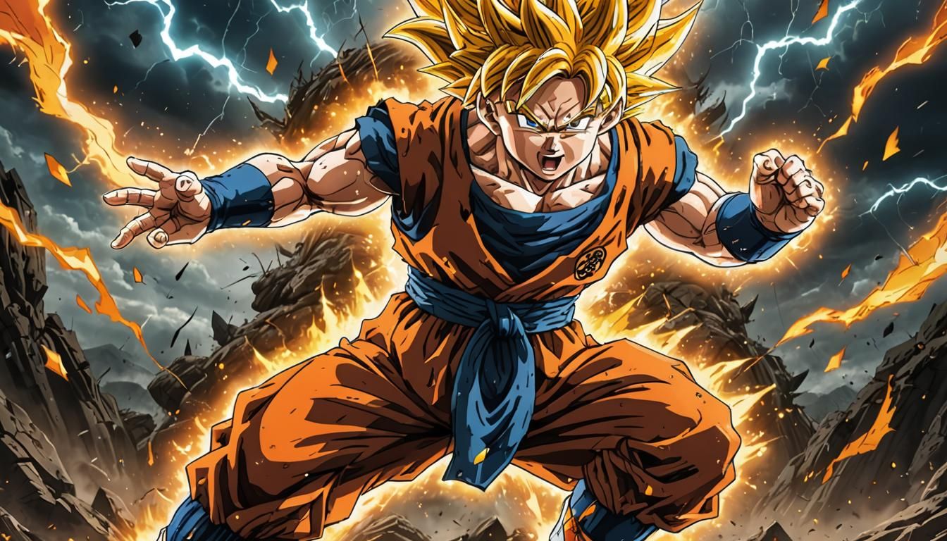 Goku SSJ2 Kamehameha: Dragon Ball Energy Unleashed