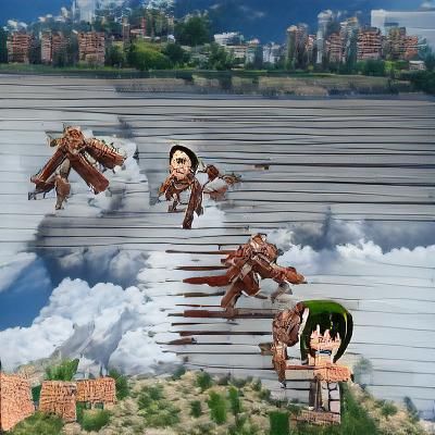 Stylized Attack on Titan Scene