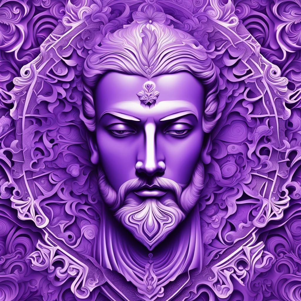 Saint Germain in Violet Flame Abstract Fractal Art