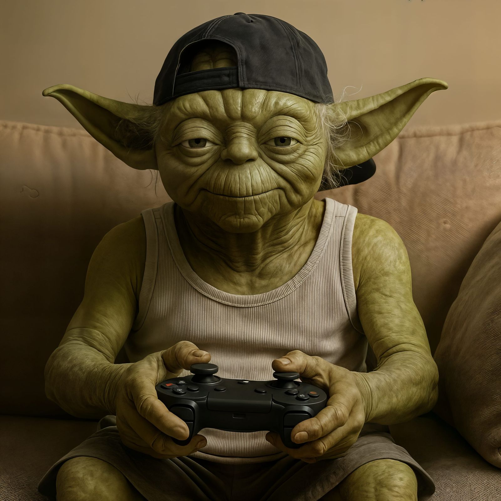 Yoda Plays Video Games: Realistic CGI Portrait