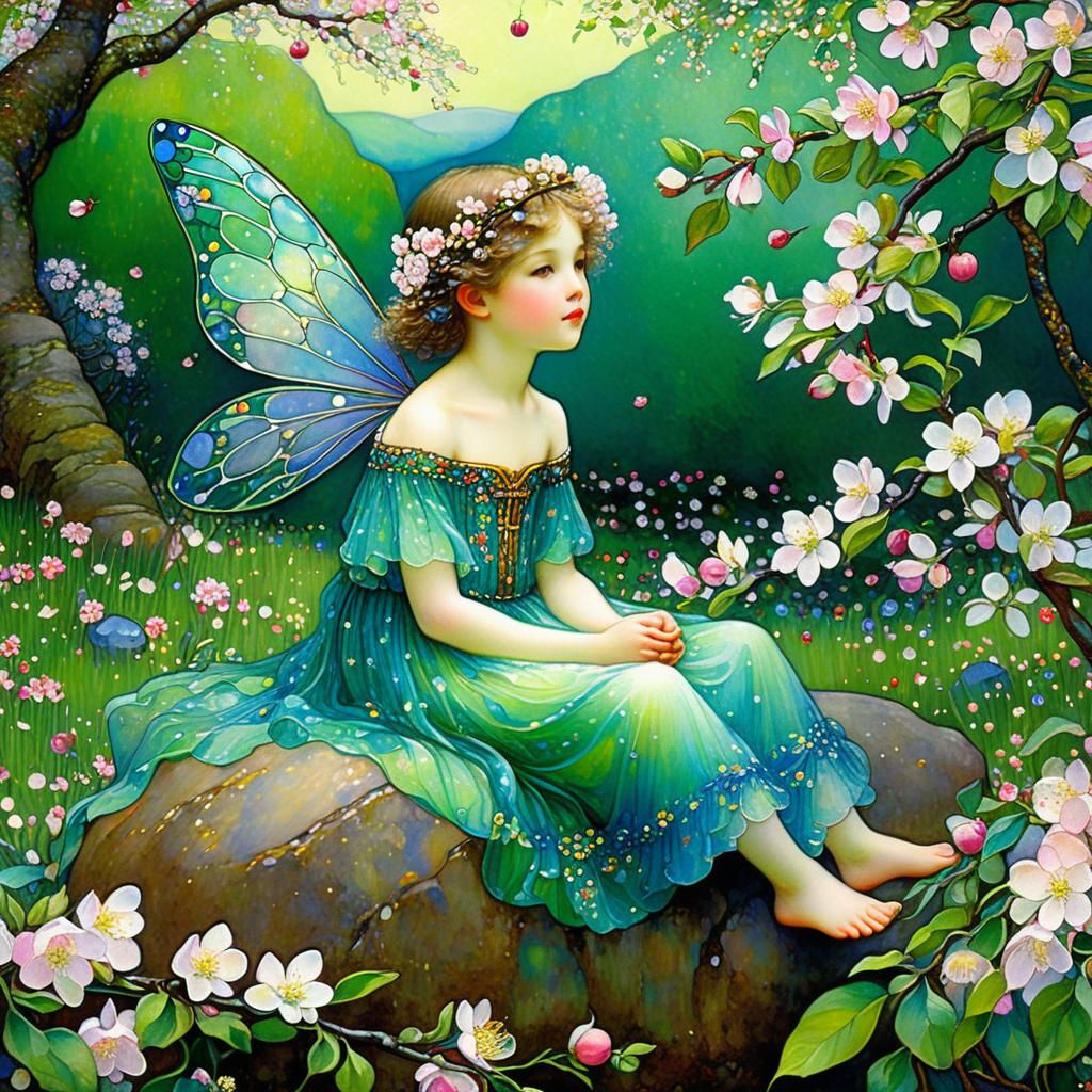 a fairy in a garden