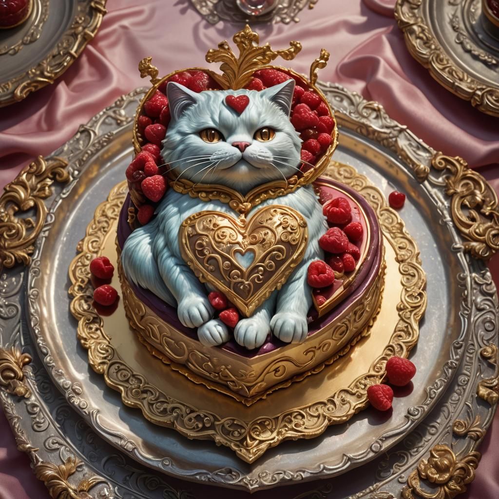 Decadent Cat Cake: Fantastical Concept Art