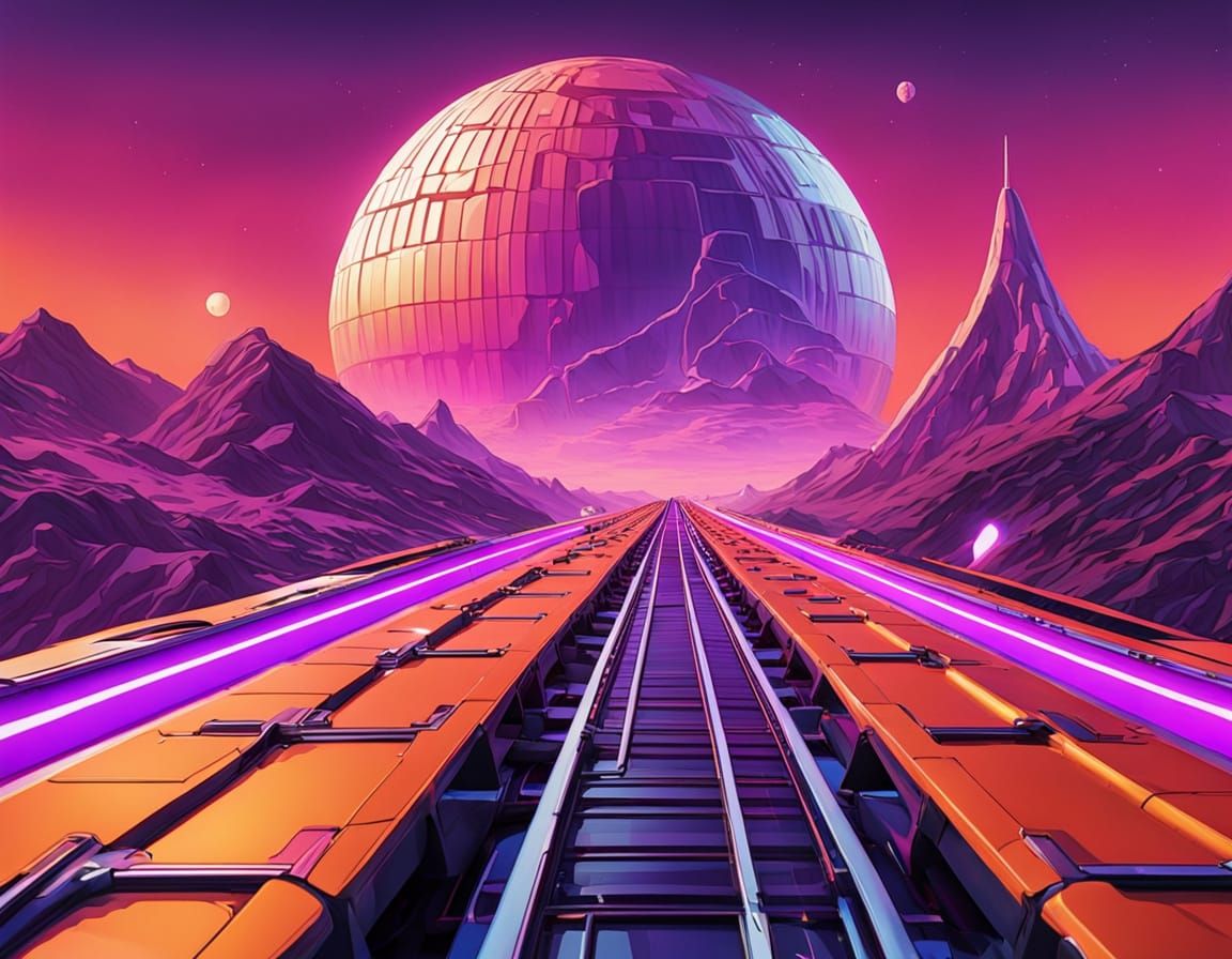 Neon Dreams on the Lunar Horizon