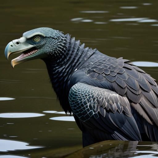 Vulture Alligator Hybrid Creature Photo