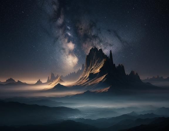 Stars Made of Music Notes: Digital Matte Painting