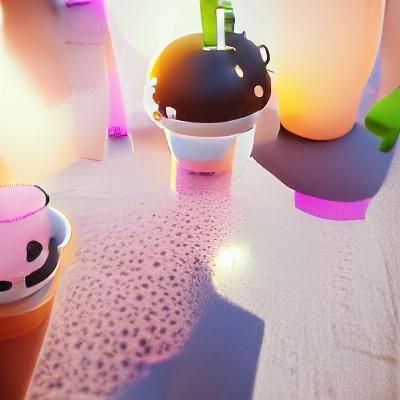 Vibrant 3D Bubble Tea Shop Design