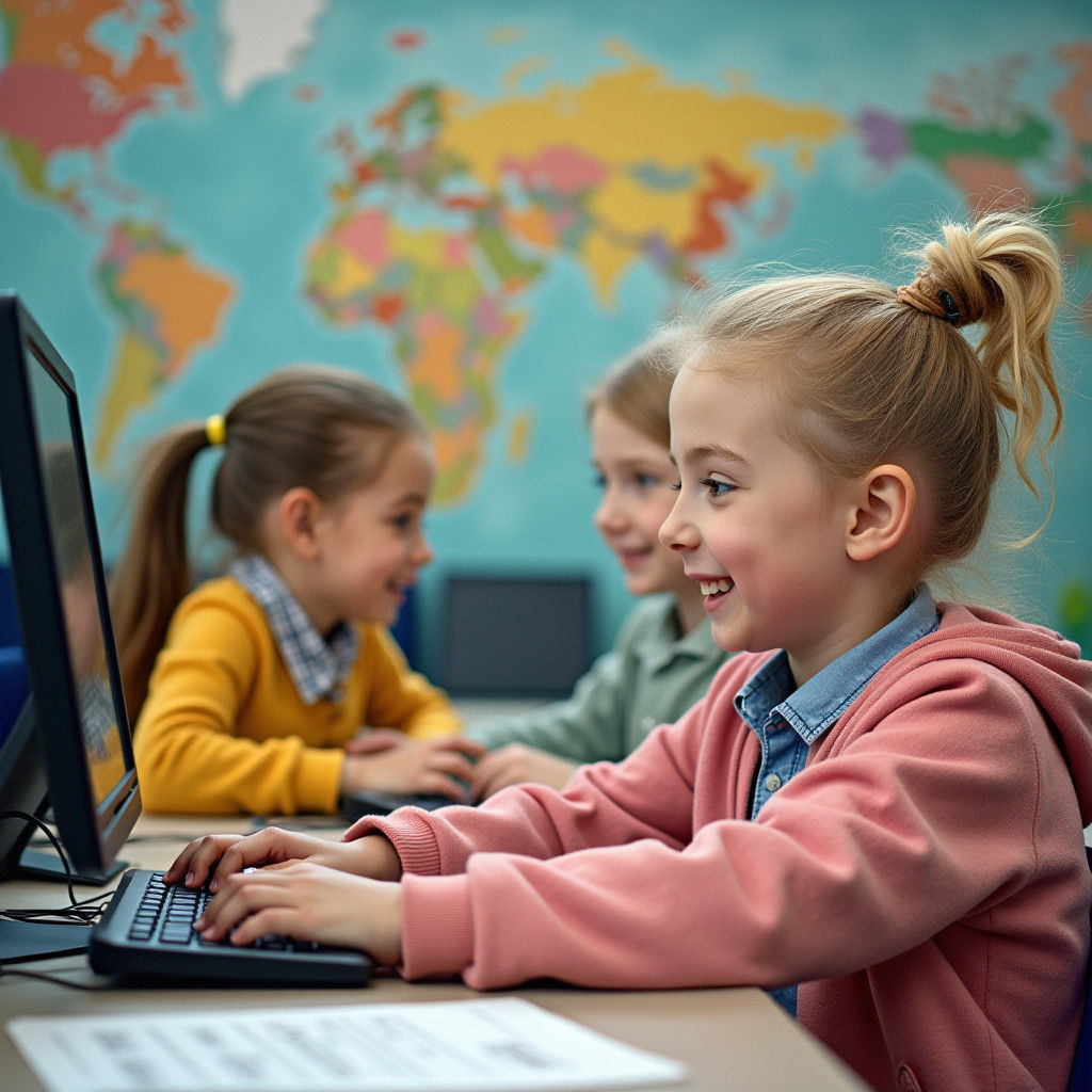 Fantasy Art: Computer Lab Rules with Cheerful Children