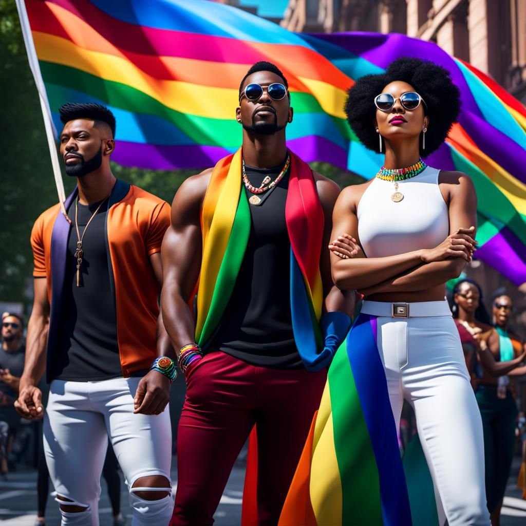 LGBT Rights Demonstration in Hyperrealistic Style