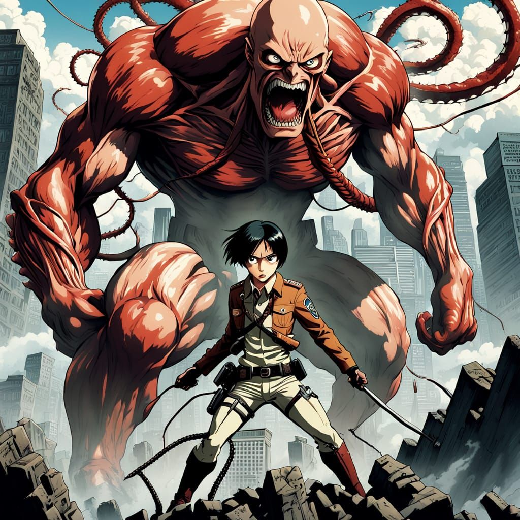 Attack on Titan vs. Akira: Comic Anime Movie Poster