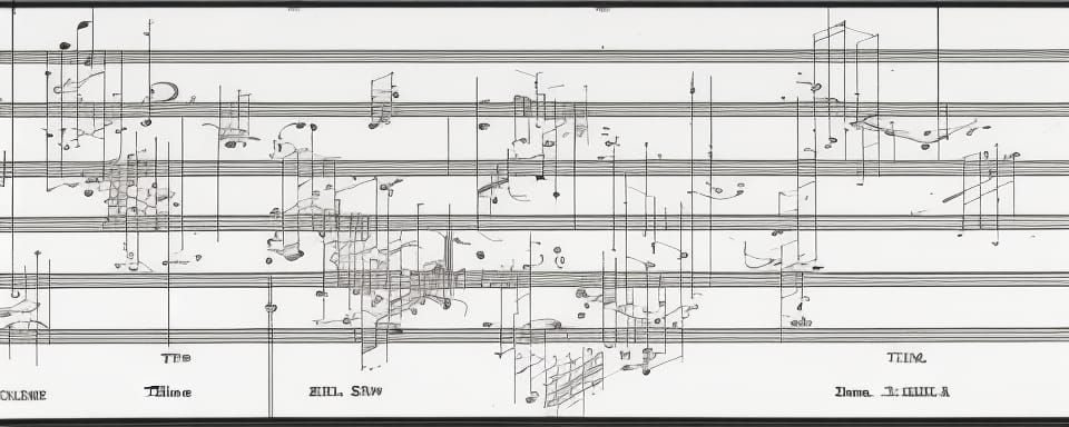 Abstract Graphic Score in Technical Drawing Style