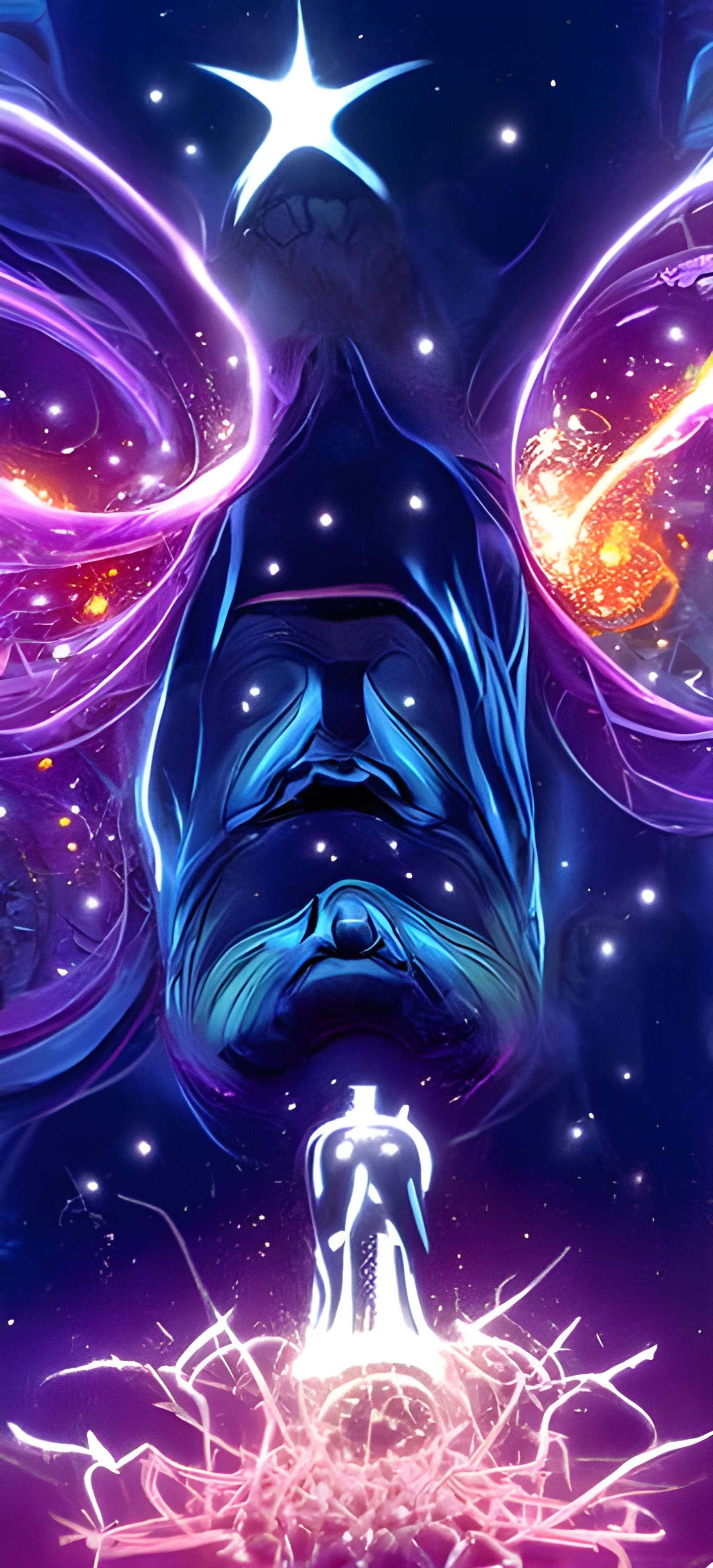 The Living Tribunal: Cosmic Art Nouveau Illustration