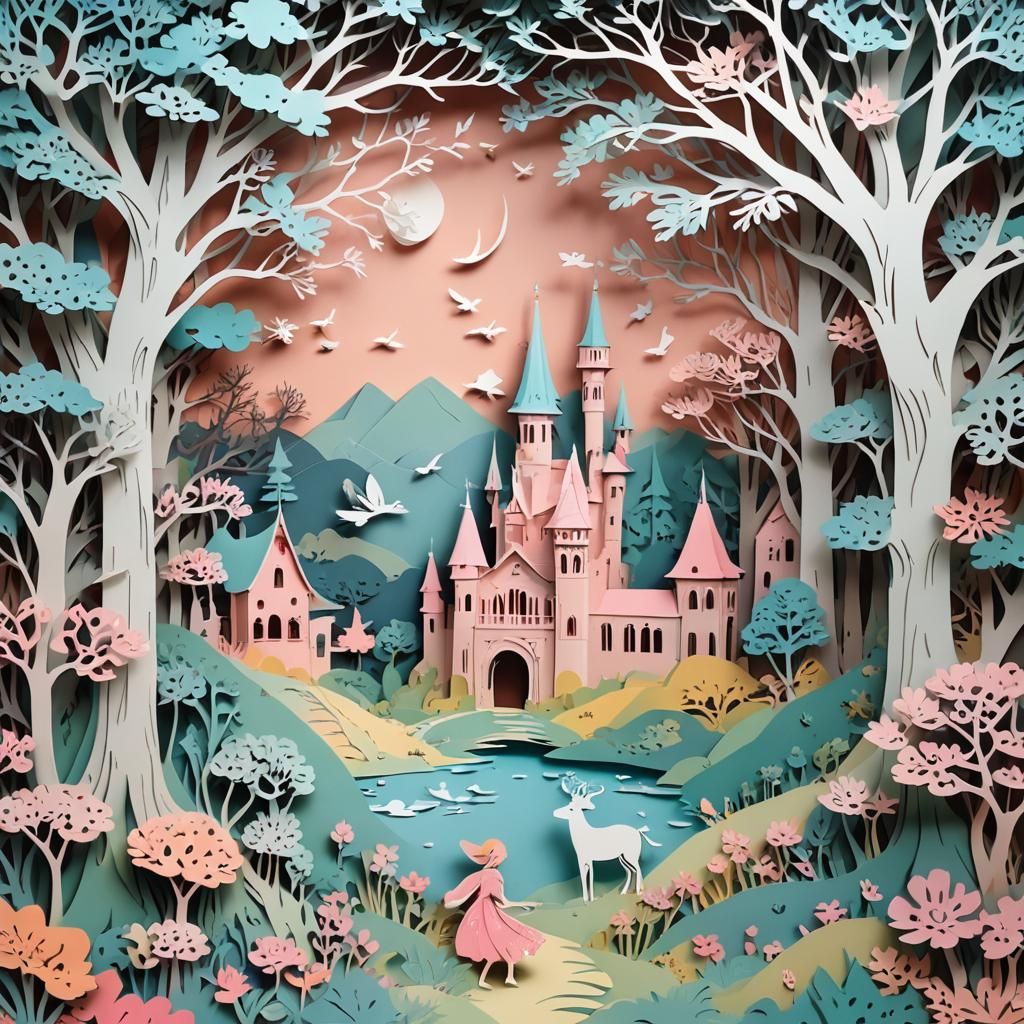Intricate Kirigami Paper-Cut Art for Children's Story